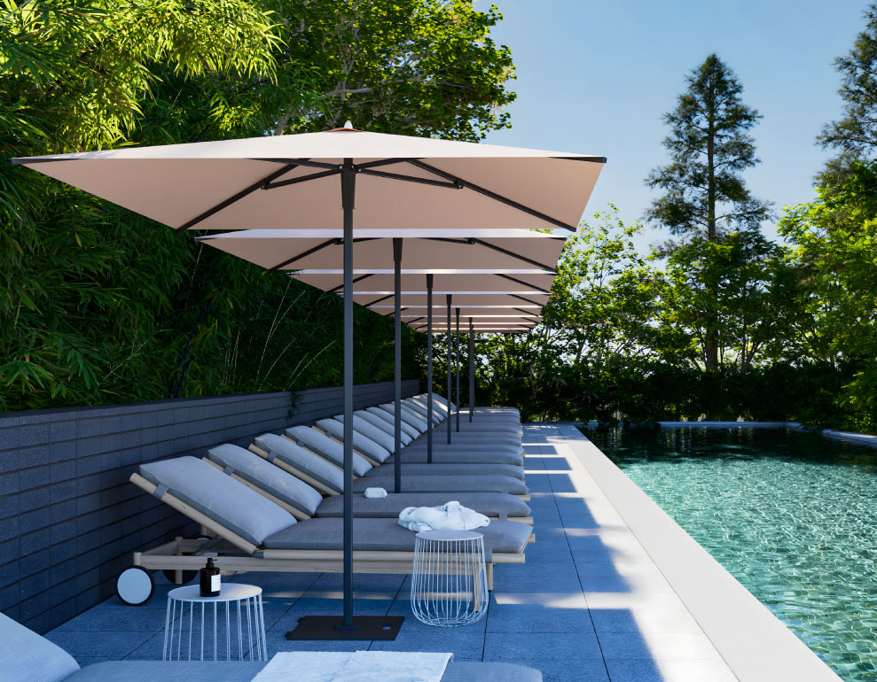 Parasol para piscinas y hoteles Antibes