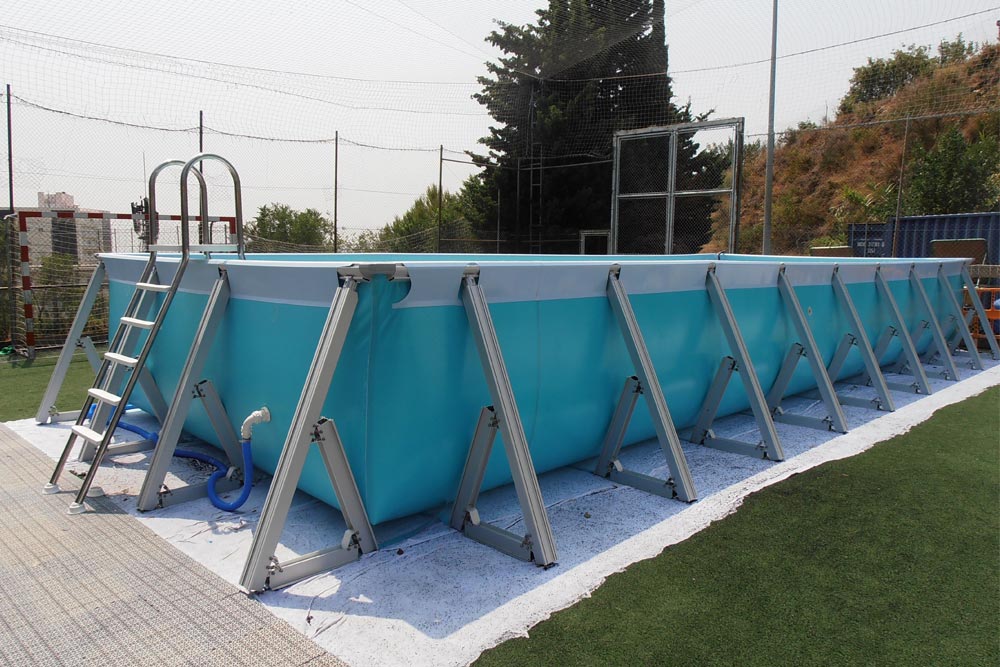 Detachable plus pool with ladder