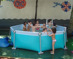 Flipper piscine octogonale détachables jardin avec les enfants