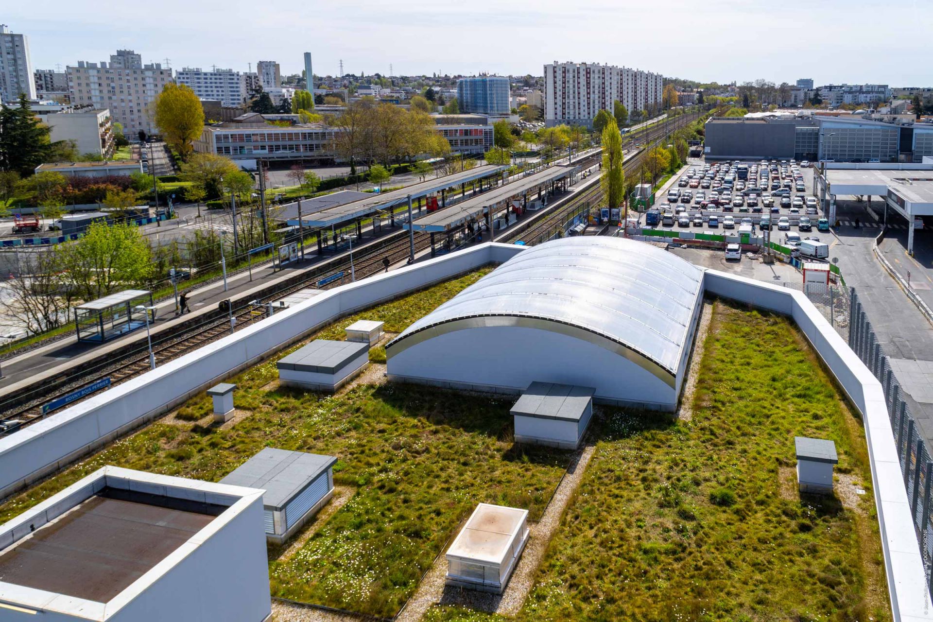 Plano general del tejado con la instalación de ETFE