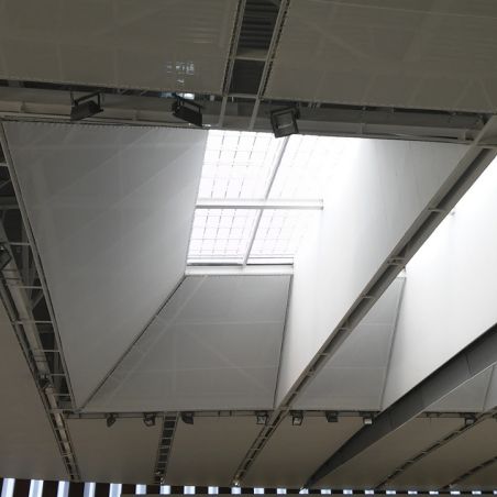 Entrance of light on the roof of the sports center