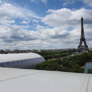 Vista a la Torre Eiffel desde Grand Palais Ephémère
