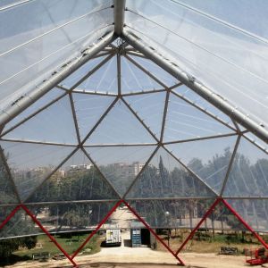 Geodesic dome in La Granja de Zaragoza park.