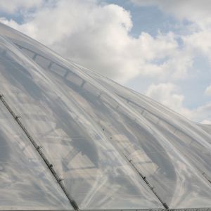 Parte exterior de los cojines de ETFE.