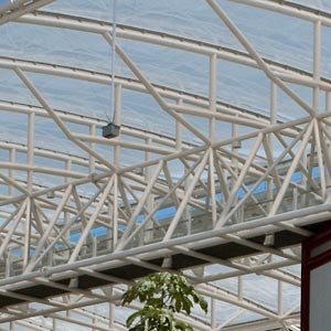 Detalle de la cubierta ETFE en centro comercial