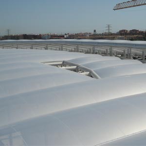 Vista de la superfície de la cubierta ETFE multicapa