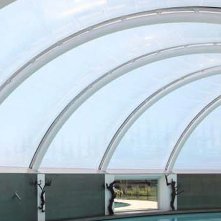 Detalle del interior de la cubierta ETFE del Hotel villa de la Guardia