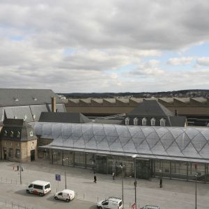 Vista de la cubierta ETFE de la estación central de Luxembourg