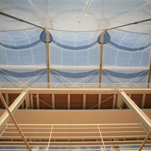 Pasillo cubierto en material ETFE de la Universidad de Aveiro